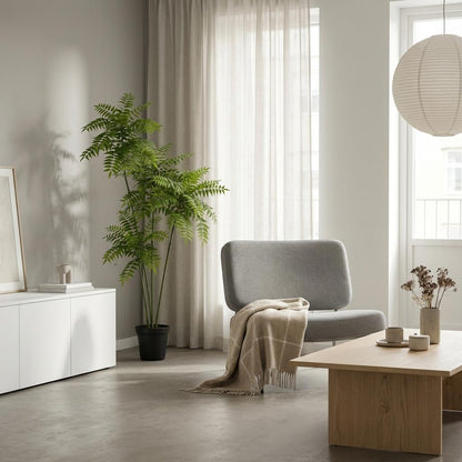 Mahonia Kunstpflanze 185cm – Große Deko Kunstpflanze mit buschigem Blattwerk – Pflegefreie Zimmerpflanze für Wohnzimmer Büro & Empfangsbereich