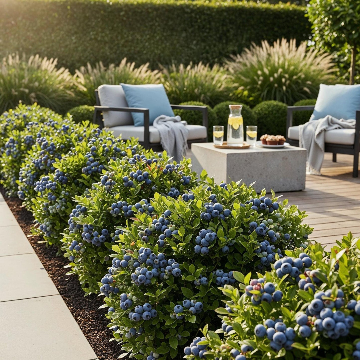 Blaubeere Vaccinium corymbosum Goldtraube winterhart 6 Pflanzen Ø9cm Höhe30cm – Ertragreiche Heidelbeere für Garten Balkon & Terrasse 