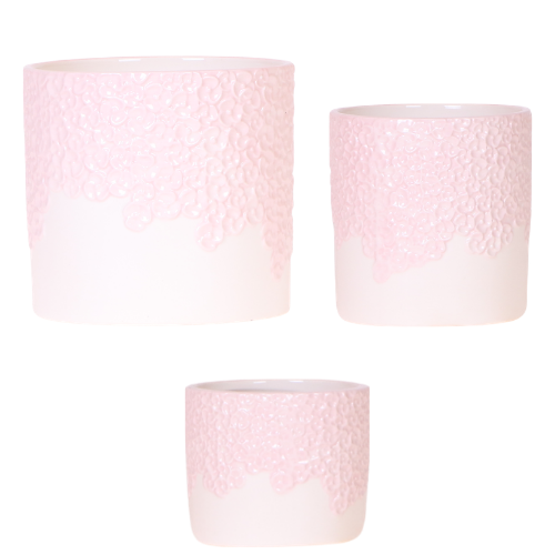 Kolibri Company | Kombi‑Deal | Bloom Rosa Übertopf‑Set – 6 cm + 9 cm + 12 cm 