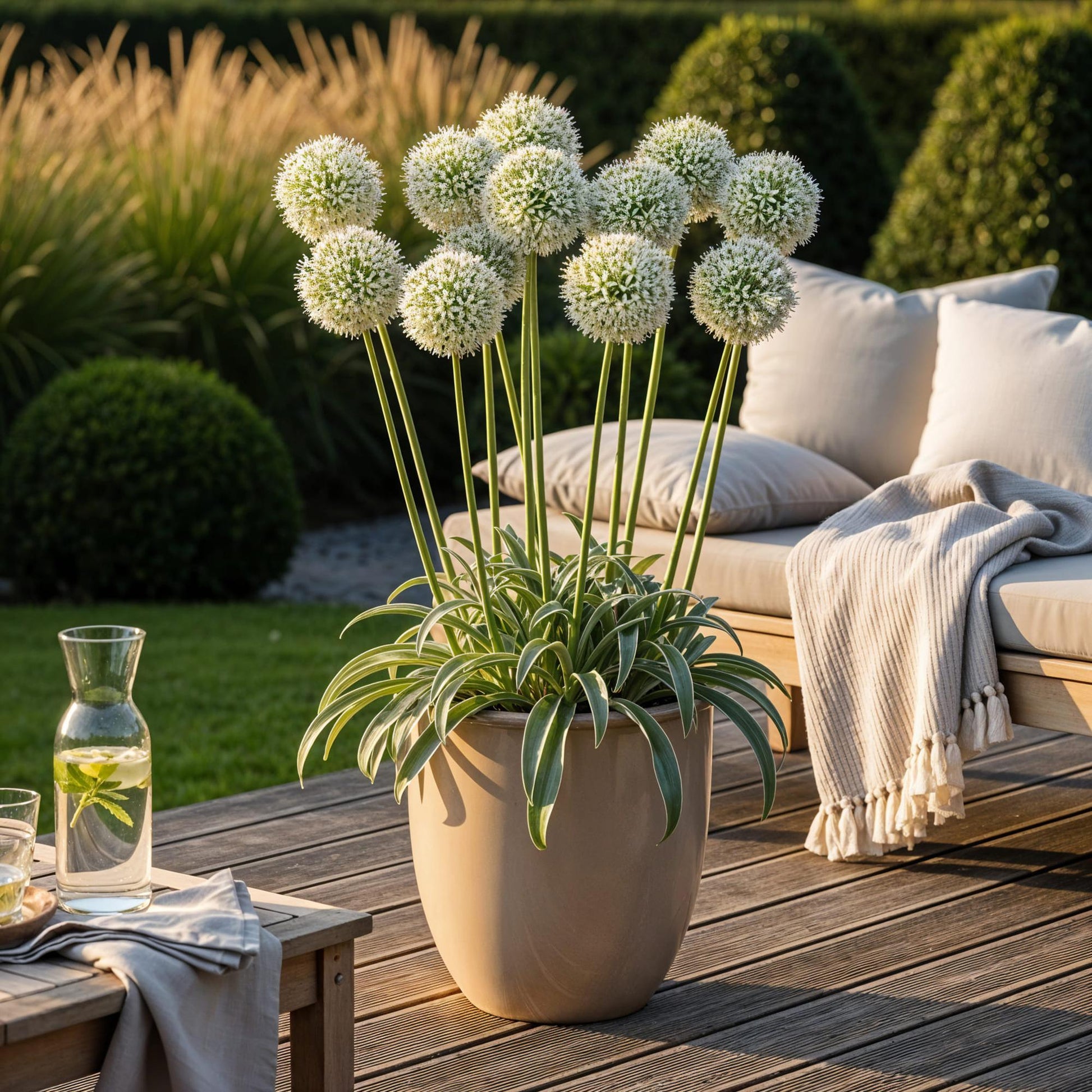 GreenboutiQ - Blumenzwiebeln - Allium Mount Everest - Farbe Weiß - 3 Stück - Zwiebelgröße 16/18 - XXL Pack 