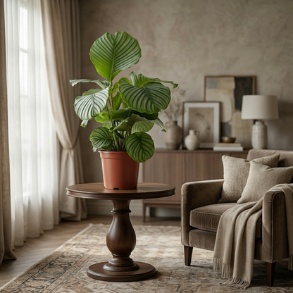 Korbmarante Calathea orbifolia – Ø21cm – 60–70cm hoch – Elegante Zimmerpflanze mit silbrig-grünen Blättern – Pflegeleicht & luftreinigend