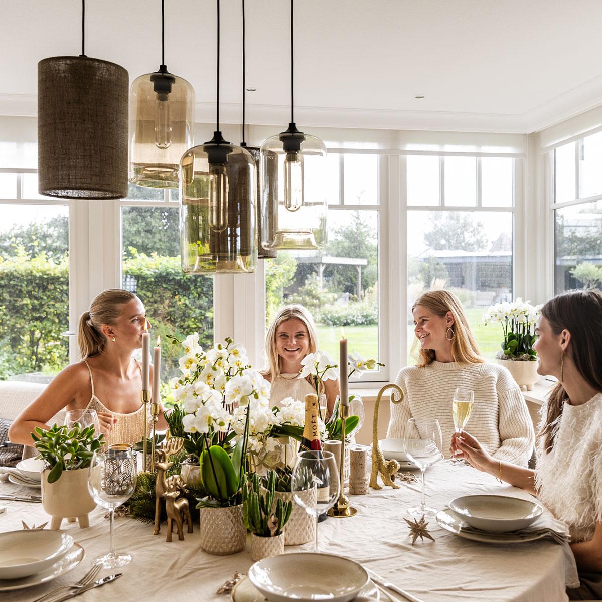 Pflanzen Set + Zierpflanzgefäße für Tischdekoration beim Dinner - Topfgröße Ø9cm & Ø6cm - Zimmerpflanze 