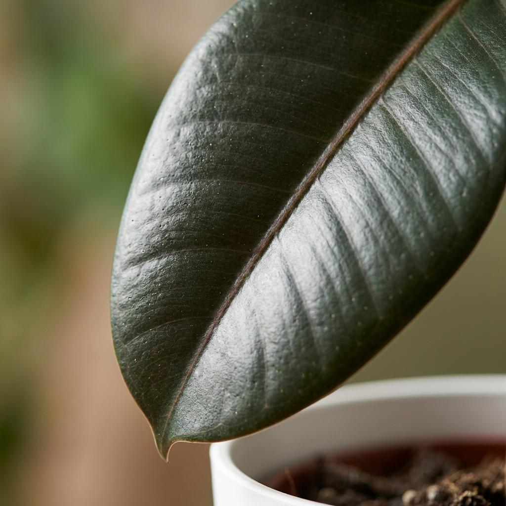 Ficus Elastica Cloe Gummibaum 65cm – Zimmerpflanze im weißen Übertopf Ø19cm – große glänzende grüne Blätter – pflegeleicht, luftreinigend für Wohnung, Büro & Flur – ideal bei Halbschatten 