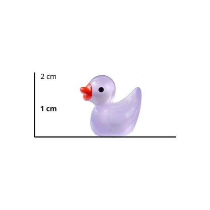 Glow in the Dark Badeenten – 7er Set – Bunte Mini-Enten 2cm – Leuchtend im Dunkeln – Für Terrarium, Minigarten & DIY-Deko