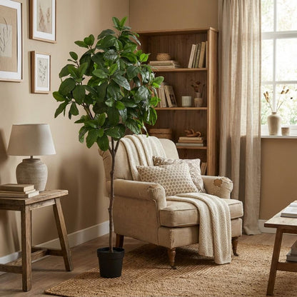 Magnolia Kunstpflanze 190cm – Große Magnolienbaum Deko Pflanze – Pflegefreie Zimmerpflanze für Wohnzimmer Büro & Empfangsbereich