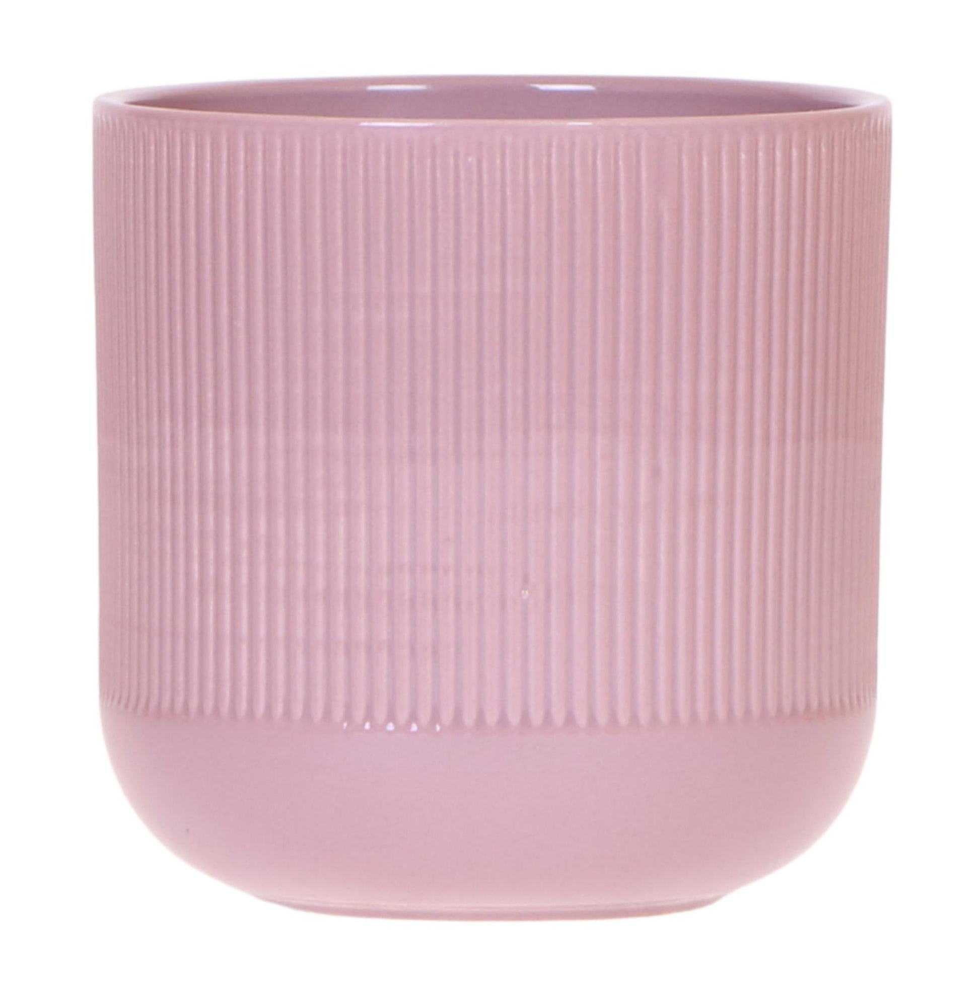 Flare Dekotopf – Ø12 cm – Lila Retro-Blumentopf im 70er Jahre Stil – Strukturierte Oberfläche – Pflanzgefäß aus Keramik – Indoor-Ziertopf 