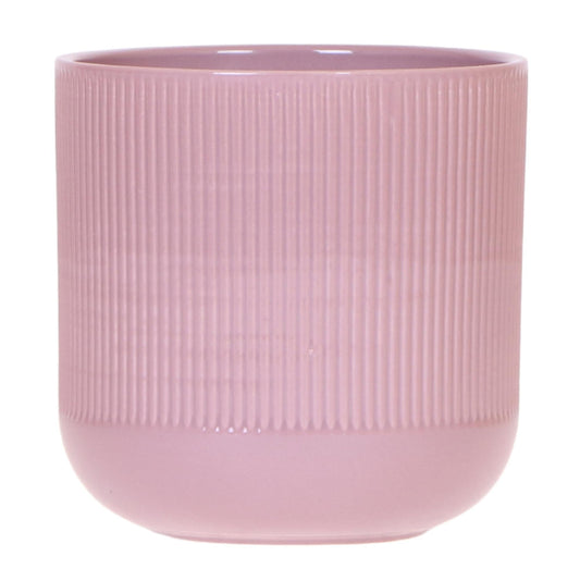 Flare Dekotopf – Ø12 cm – Lila Retro-Blumentopf im 70er Jahre Stil – Strukturierte Oberfläche – Pflanzgefäß aus Keramik – Indoor-Ziertopf 