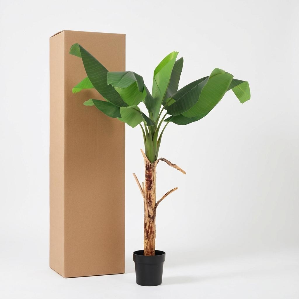 Bananenpflanze Musa Kunstpflanze 150cm – Tropische Deko Pflanze – Pflegefreie Kunstpalme für Wohnzimmer Büro & Empfangsbereich