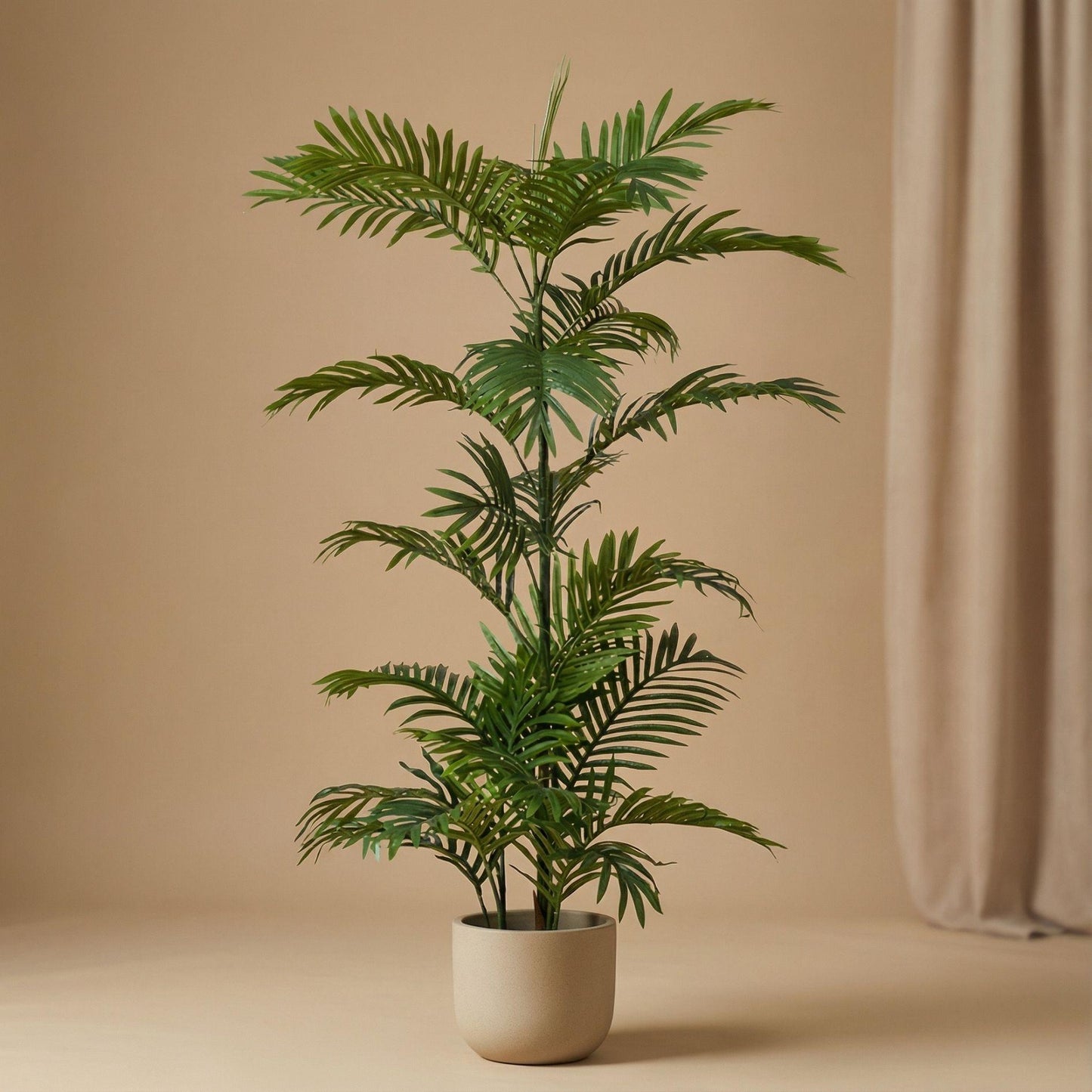 Palm Phoenix Kunstpflanze – ca.120cm – Realistische künstliche Palme – Pflegefreie Dekopflanze für Wohnzimmer Büro Gastronomie & Empfangsbereiche