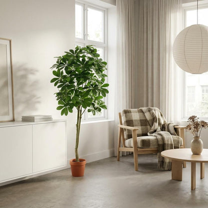 Pachira Aquatica Kunstpflanze 150cm – Große künstliche Glückskastanie – Realistische Deko Pflanze für Wohnzimmer Büro & Empfangsbereich