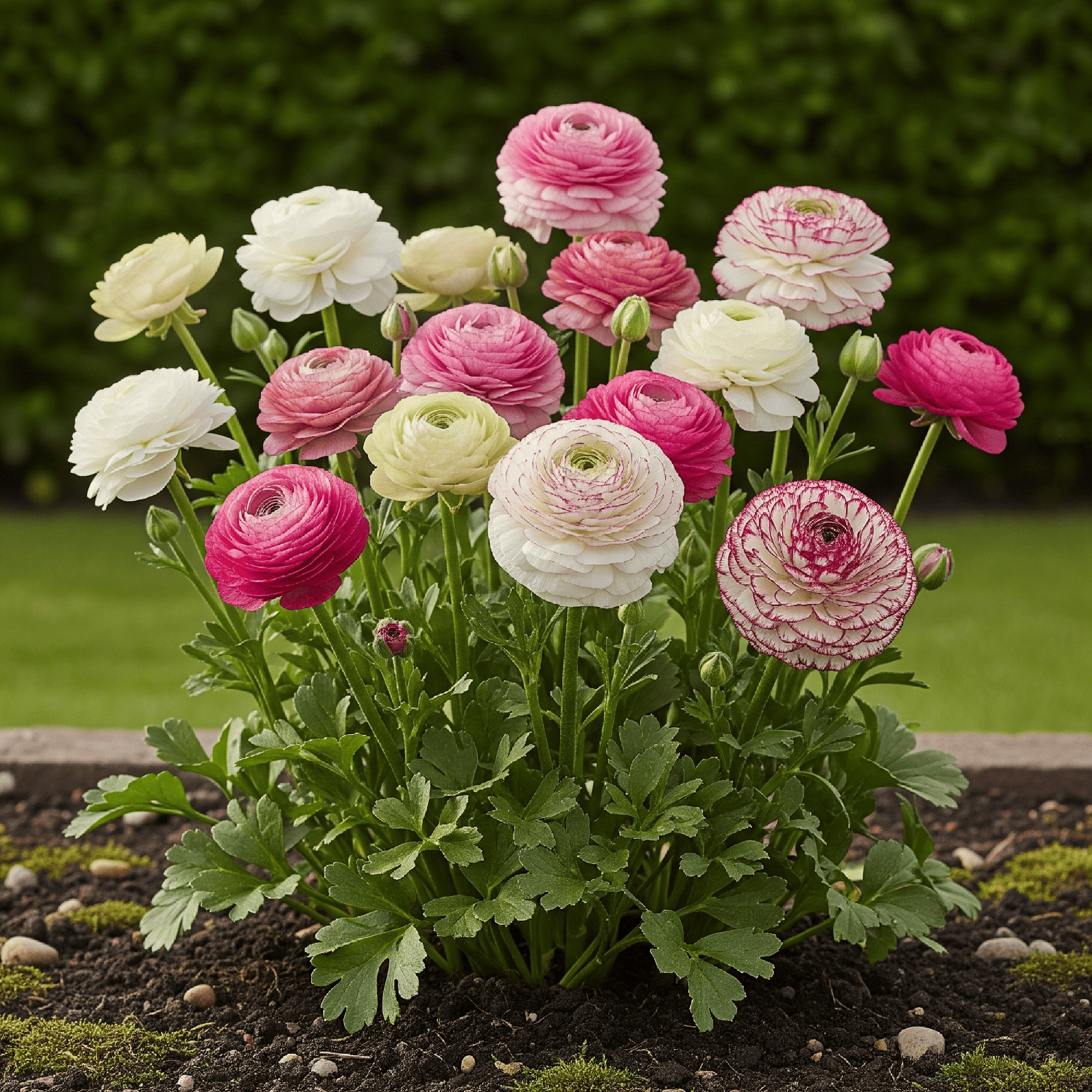 GreenboutiQ - Blumenzwiebeln - Ranunculus Pastel Mix - Verschiedene Farben - 40 Stück - Zwiebelgröße 5/6 - XXL Pack 
