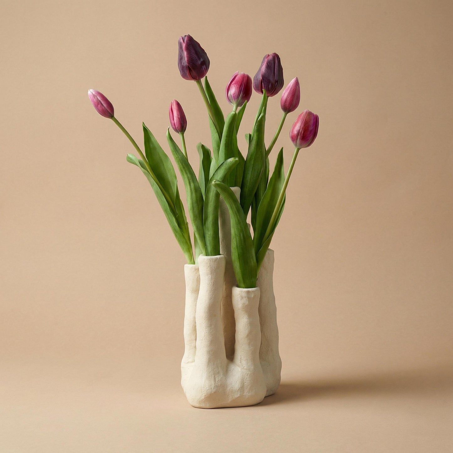 Tulip Touch - Tulpen Set - Kunsttulpen met meertuiten vaas 