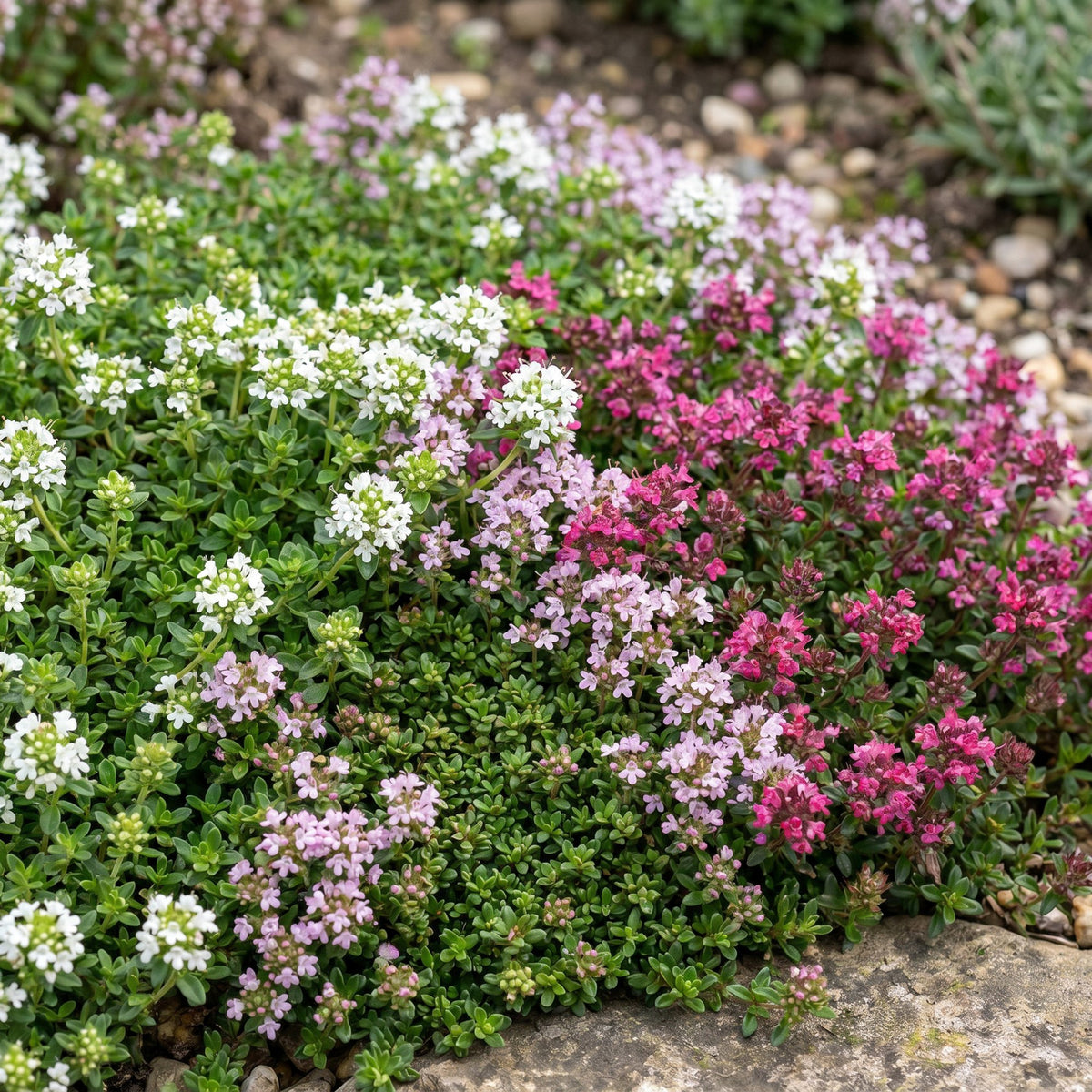 Teppich-Thymian 'Tricolour' – Thymus 'Tricolour' – 6 Pflanzen – Topf Ø11cm – Bienenfreundliche Staude für Garten & Balkon