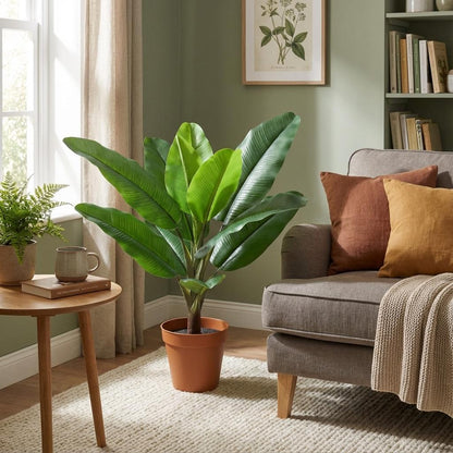 Philodendron Jungle King Kunstpflanze 45cm – Tropische Deko Pflanze – Pflegefreie Zimmerpflanze für Wohnzimmer Büro & Fensterbank