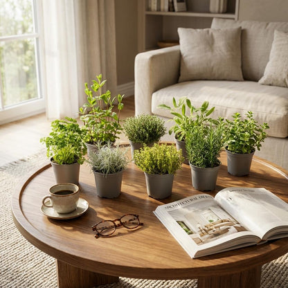 Kräutermischung – 8 Kräuterpflanzen – Ø12cm – Höhe 12–15cm – Küchenkräuter Mix mit Basilikum Oregano Thymian Rosmarin – Für Küche Balkon & Garten 