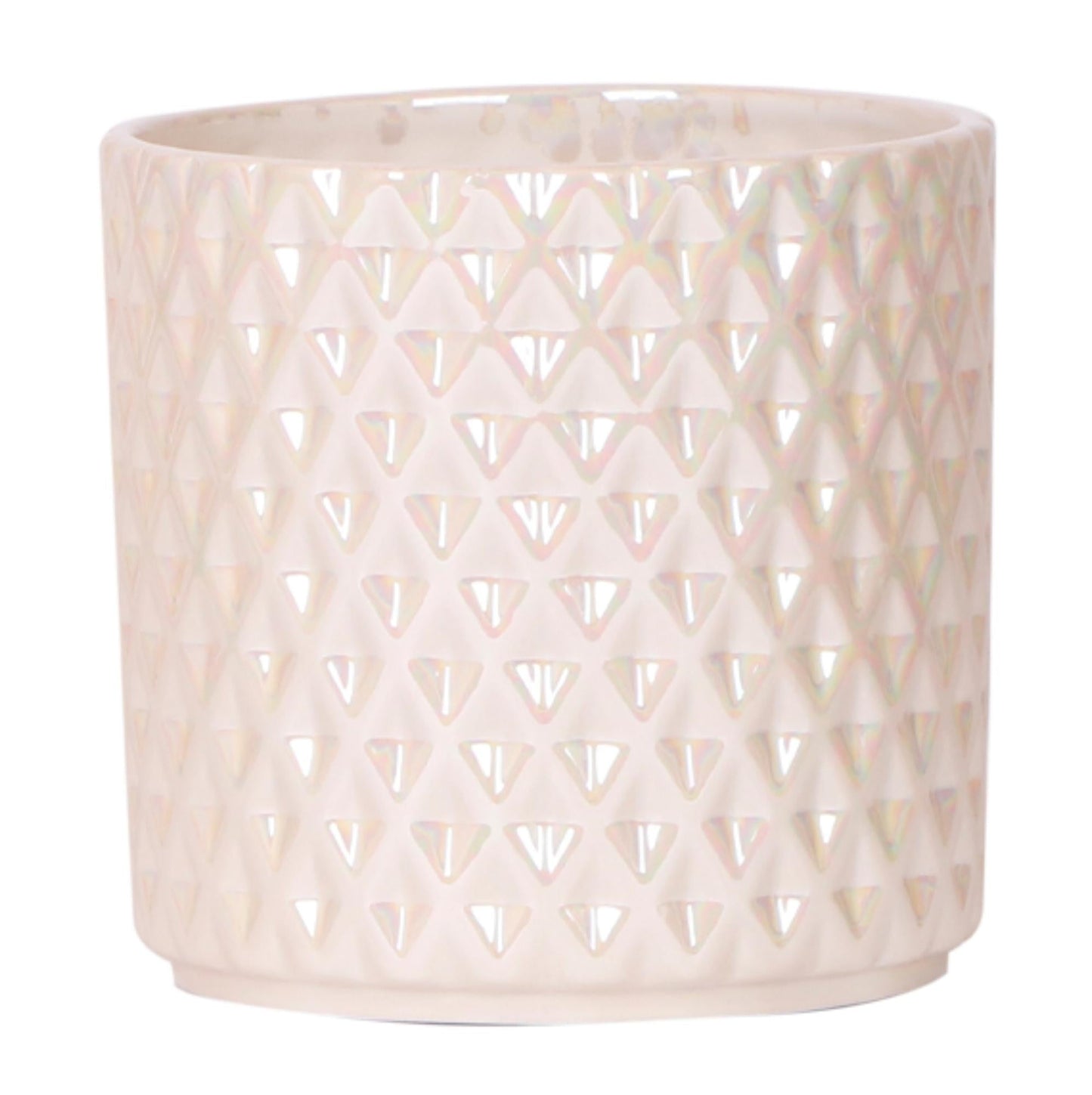 Diamond Pearl Dekotopf – Ø12cm – Travertine-Optik – Eleganter Blumentopf aus der „Le Chic“-Kollektion – Für Zimmerpflanzen & stilvolle Wohnakzente 