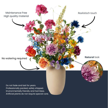 Kunstblumenstrauß - Summer Garden Deluxe - Real Touch - 19 Stiele - ↑ 100 cm 