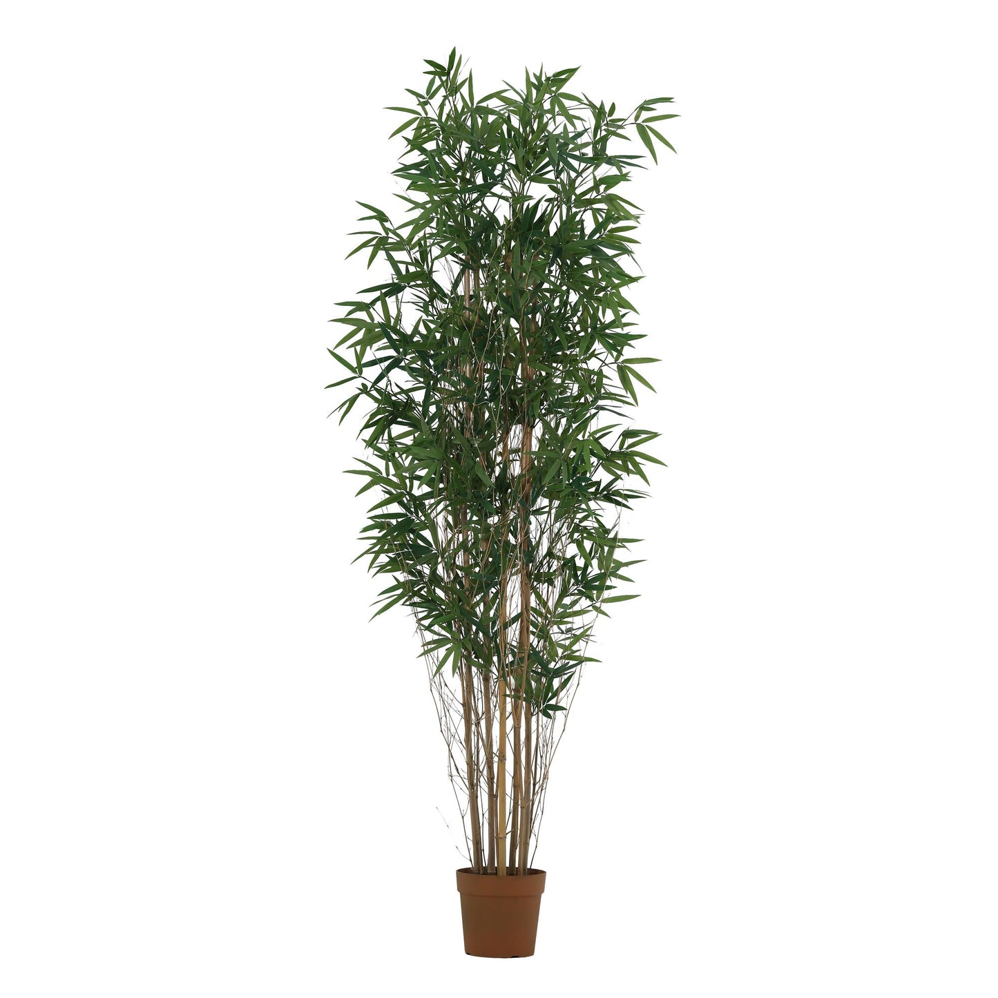 Künstlicher Bambus 210cm im Topf – extra große Kunstpflanze mit schlanken Halmen & grünen Blättern – pflegefreie Zimmerdeko für Wohnzimmer, Flur, Büro & Showroom – Urban Jungle, inkl Basistopf 