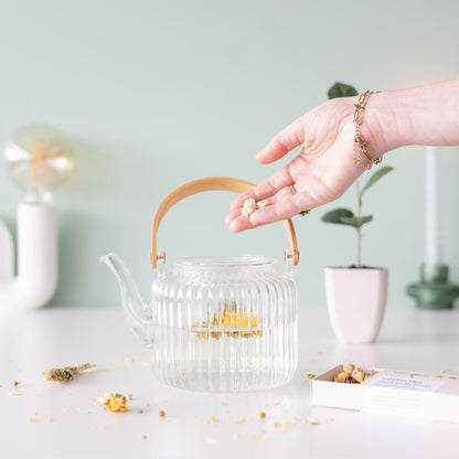 Teepause Geschenkset – Bio Gold Blend Tee & Baby-Teepflanze Camellia sinensis – Briefkastengeschenk – Nachhaltig & plastikfrei – Inkl. Pflegetipps – Für Teeliebhaber 