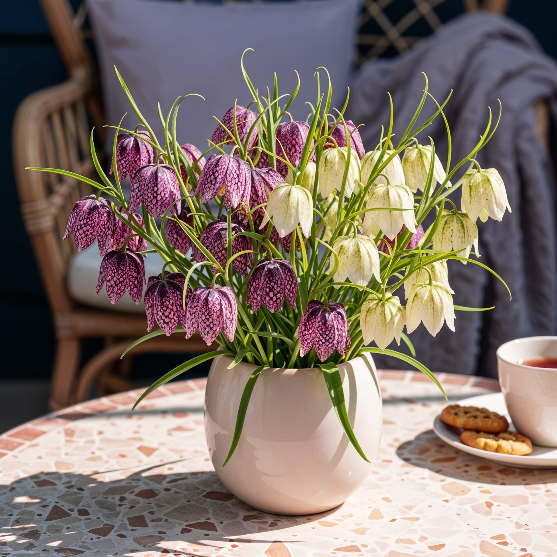 GreenboutiQ - Blumenzwiebeln - Fritillaria Meleagris Mix - Farbe Lila und Weiß - 30 Stück - Zwiebelgröße 6/7 - XXL Pack 
