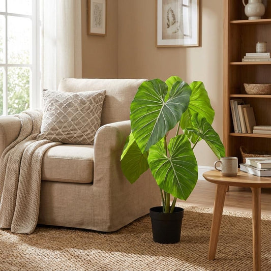 Philodendron Kunstpflanze 100cm – Tropische Deko Pflanze – Pflegefreie Zimmerpflanze für Wohnzimmer Büro & Empfangsbereich