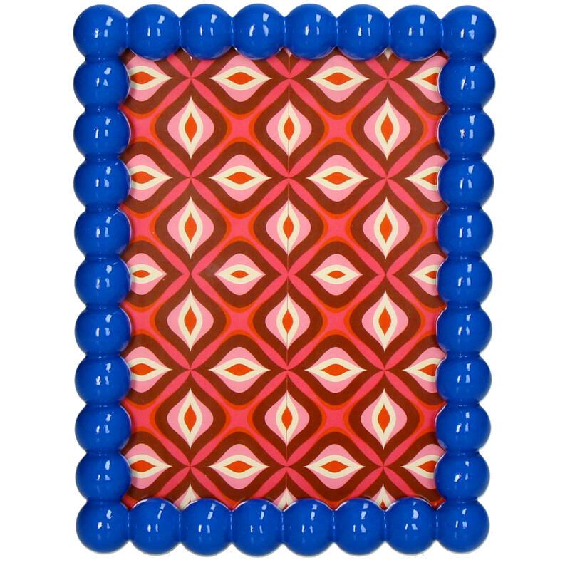 Bilderrahmen Perlen Polyresin – Blau – Eleganter Fotorahmen für Fotos 3x18cm – Stilvolle Deko 
