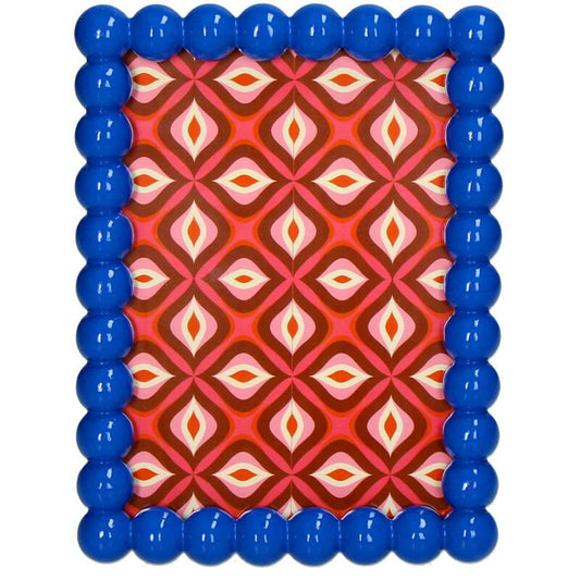 Bilderrahmen Perlen Polyresin – Blau – Eleganter Fotorahmen für Fotos 3x18cm – Stilvolle Deko 