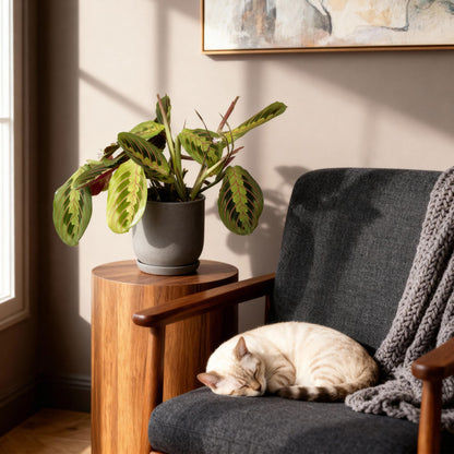 Green boutiQ - Zimmerpflanze - Maranta Fascinator Tricolour - Gebets Pflanze - Haustierfreundlich - Grün - 2 Pflanzen - Topf 12cm - Höhe 30-35cm 