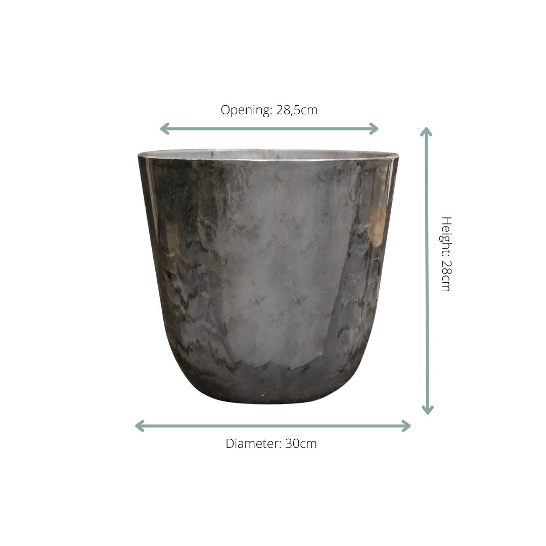 Pot Palermo marble grijs D30 x H28 