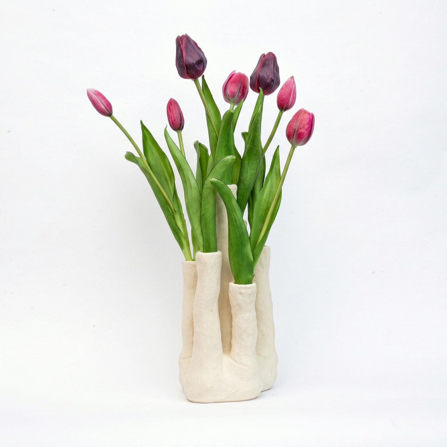 Tulip Touch - Tulpen Set - Kunsttulpen met meertuiten vaas 