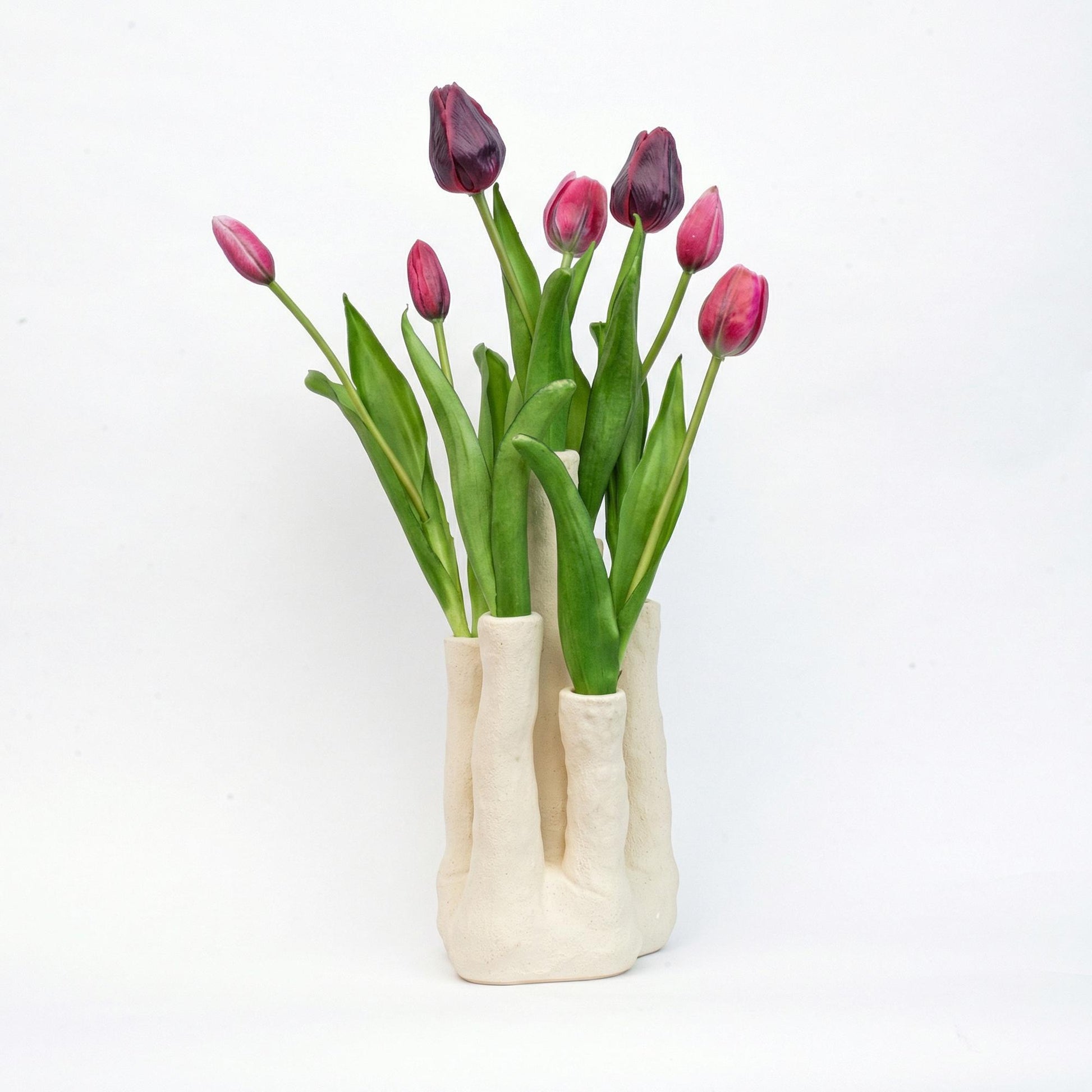 Tulip Touch - Tulpen Set - Kunsttulpen met meertuiten vaas 