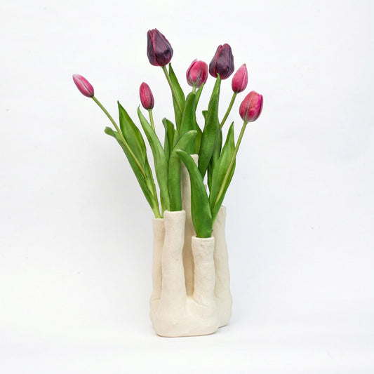 Tulip Touch - Tulpen Set - Kunsttulpen met meertuiten vaas 