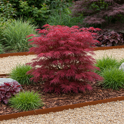 Japanischer Ahorn – Acer palmatum 'Skeeter’s Broom' – 2 Pflanzen – je ca. 70 cm hoch – Topf Ø19 cm – kompakt wachsend – Balkon- & Gartenpflanze 