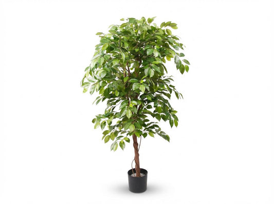 Ficus Deluxe Vine Kunstbaum – 140cm – Realistische Kunstpflanze für Innenräume – Pflegefreier künstlicher Baum mit dichtem Blattwerk – Ideal für Wohnzimmer & Büro