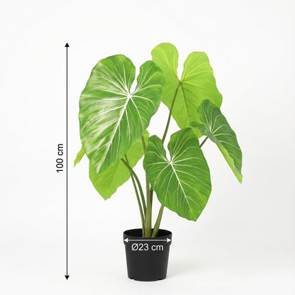 Philodendron Kunstpflanze 100cm – Tropische Deko Pflanze – Pflegefreie Zimmerpflanze für Wohnzimmer Büro & Empfangsbereich