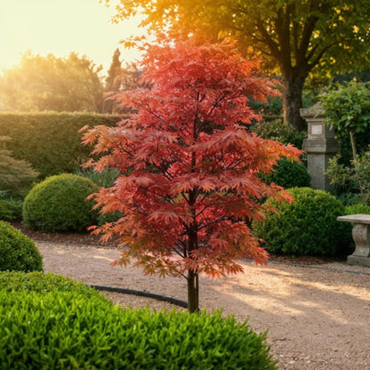 GreenboutiQ - Gartenpflanze - Acer palmatum Beni-maiko - Rot - 3 Pflanzen - Laubabwerfend - Wenig Pflege - Topf 12cm Höhe 35cm 
