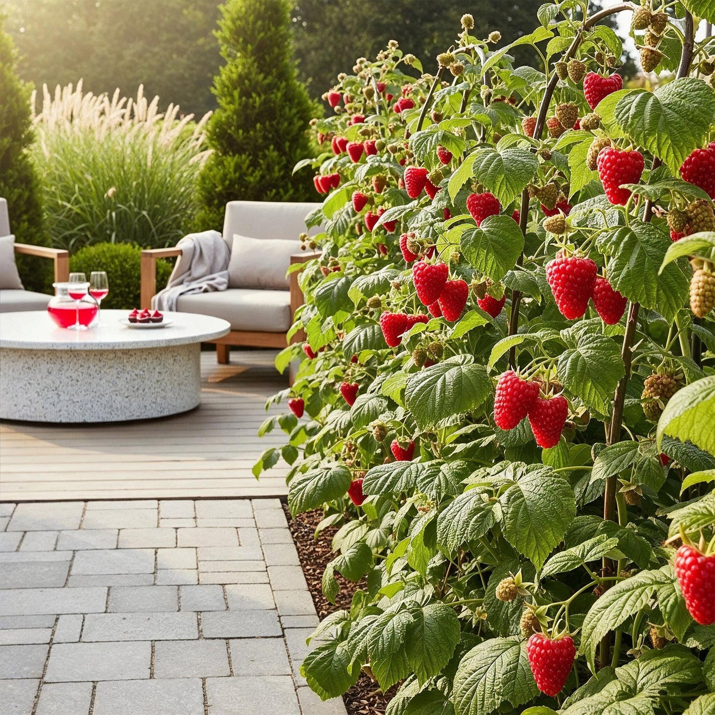 Himbeere Rubus idaeus Heritage winterhart 3 Pflanzen Ø9cm Höhe 30cm – Rote Himbeere für Garten Beet Balkon & Terrasse – Ertragreiche Obstpflanze 