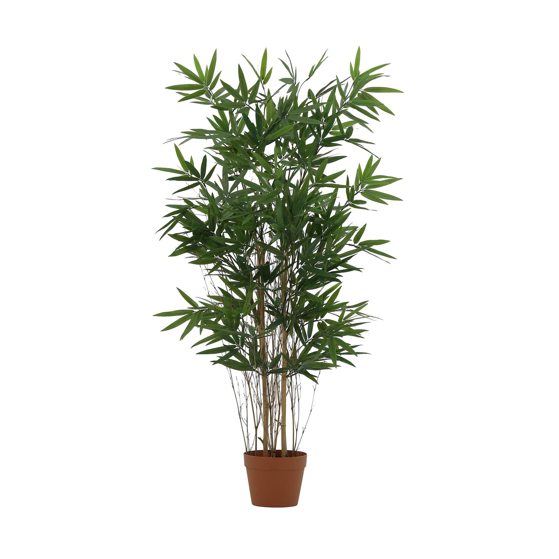 Künstlicher Bambus 123cm im Topf – realistische Kunstpflanze mit schlanken Halmen & grünen Blättern – pflegefreie Zimmerdeko für Wohnzimmer, Flur & Büro – Urban Jungle Look, inkl Basistopf 