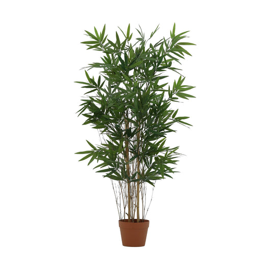 Künstlicher Bambus 123cm im Topf – realistische Kunstpflanze mit schlanken Halmen & grünen Blättern – pflegefreie Zimmerdeko für Wohnzimmer, Flur & Büro – Urban Jungle Look, inkl Basistopf 