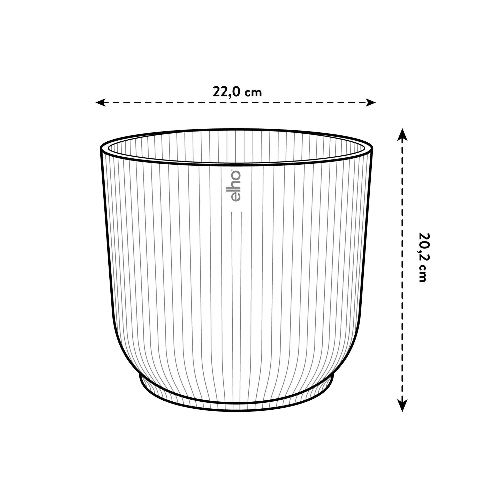 Blumentopf Vibes Fold Round – Weiß – Ø22 cm x H20 cm – Innenbereich – Moderner Pflanztopf 
