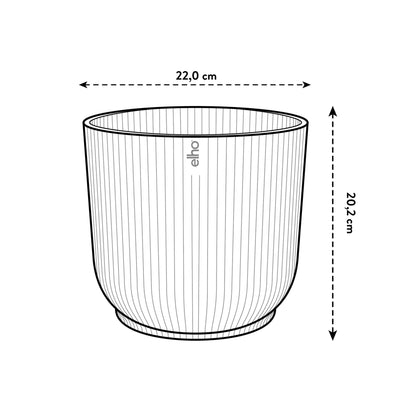 Blumentopf Vibes Fold Round – Weiß – Ø22 cm x H20 cm – Innenbereich – Moderner Pflanztopf 