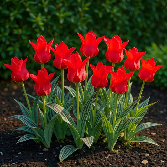 GreenboutiQ - Blumenzwiebeln - Tulp Greigii Red - Farbe Rot - 15 Stück - Zwiebelgröße 11/12 - XXL Pack 