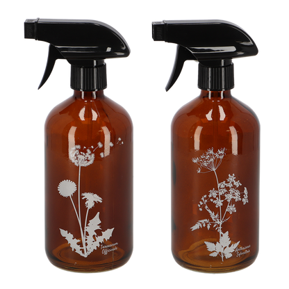 Wasser Sprühflasche Wildblume – Braun – S – 8,8 cm x 7,5 cm x 21 cm – Handlicher Pflanzensprüher mit Blumendesign – Für Zimmerpflanzen & Stecklinge