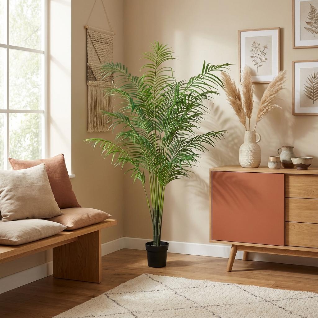 Kentia Palme Kunstpflanze 170cm – Große Kunstpalme Deko Pflanze – Pflegefreie Zimmerpflanze für Wohnzimmer Büro & Empfangsbereich