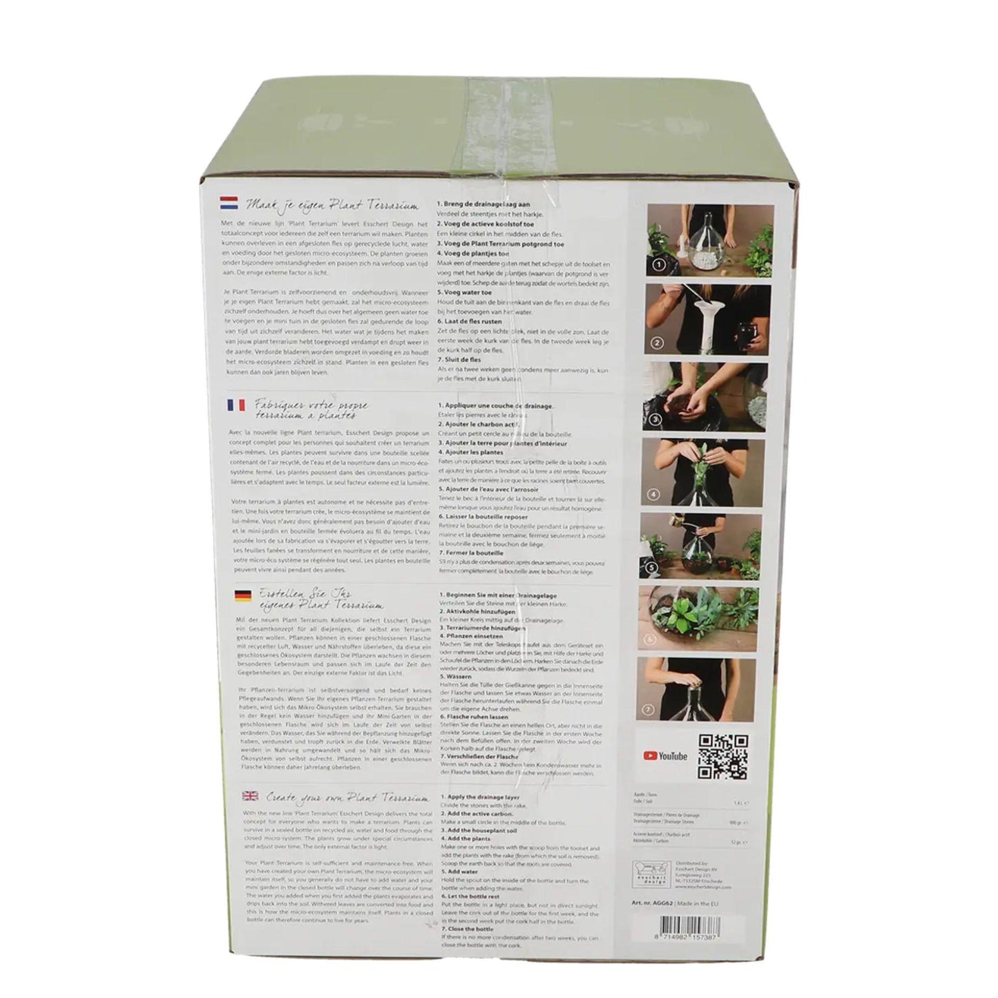 DIY Flaschengarten Set 5L – Geschlossenes Pflanzen-Ökosystem im Glas mit Kork – Komplettes Set in Geschenkbox – Substrat, Werkzeug & Anleitung – Selbstversorgendes Mini-Ökosystem für Zuhause 