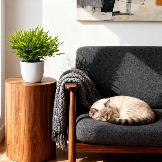 Green boutiQ - Zimmerpflanze - Bamusa Pogonatherum Monica - Bambusgras - Haustierfreundliche Pflanze - Grün - 4 Pflanzen - mit Potter Weiß - Topf 12cm - Höhe 20cm 