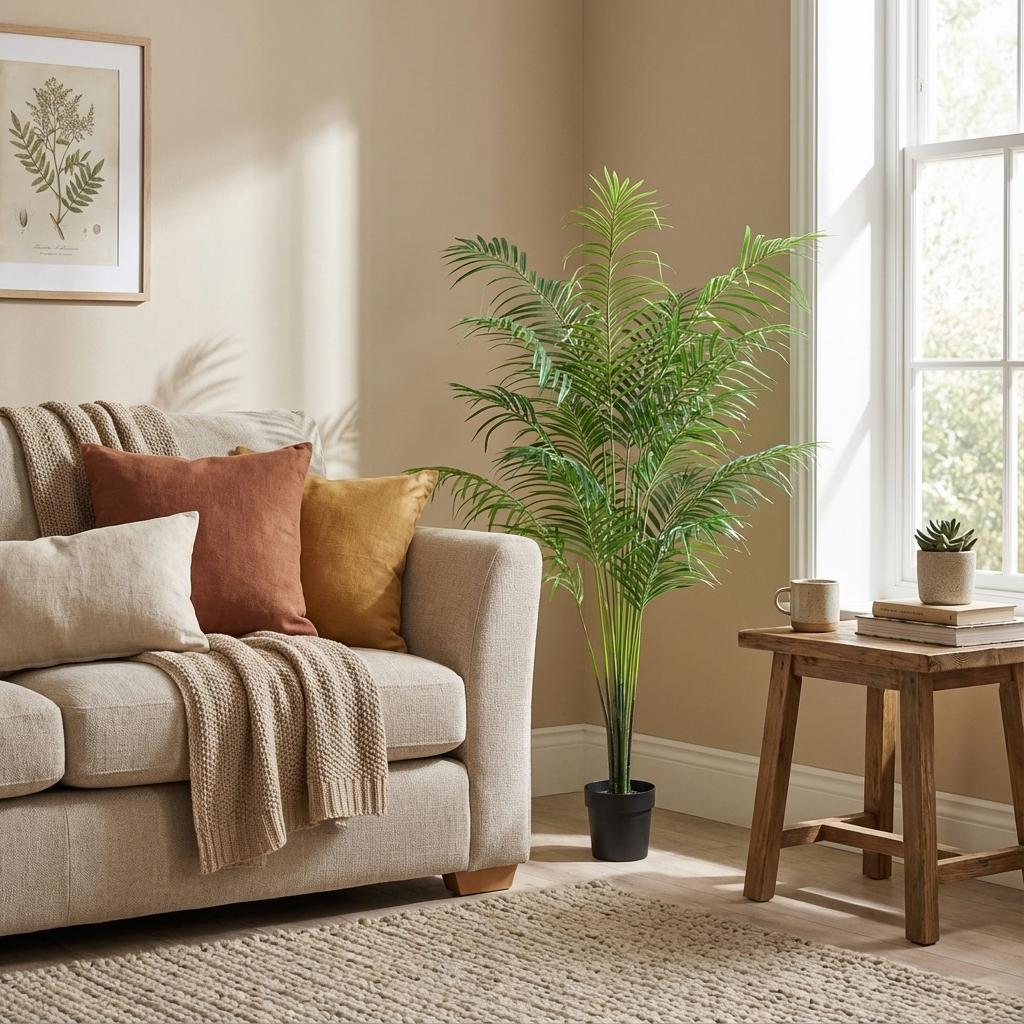 Kentia Palme Kunstpflanze 170cm – Große Kunstpalme Deko Pflanze – Pflegefreie Zimmerpflanze für Wohnzimmer Büro & Empfangsbereich