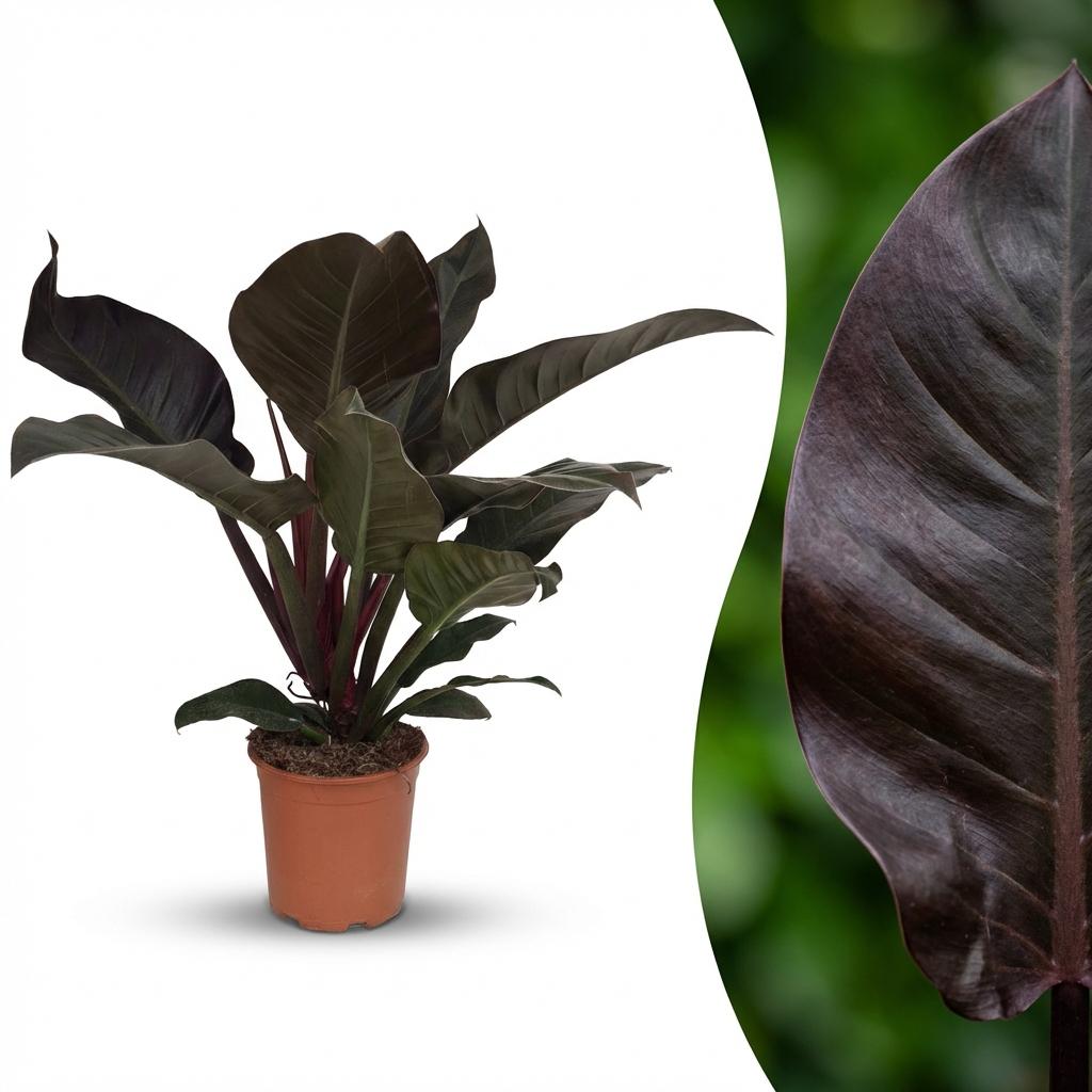 Green boutiQ - Zimmerpflanze - Philodendron - Philodendron Imperial Red - Rot - Pflegeleicht - 1 Pflanze - Topf 19cm - Höhe 60cm 