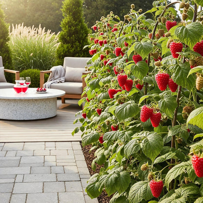 GreenboutiQ - Obstpflanzen - Himbeere - Rubus idaeus Heritage - Winterhart - 6 Pflanzen - Topf 9 cm - Rote Himbeere 