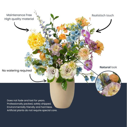 Kunstblumenstrauß - Soft Spring Deluxe - Real Touch - 18 Stiele - ↑ 85 cm 